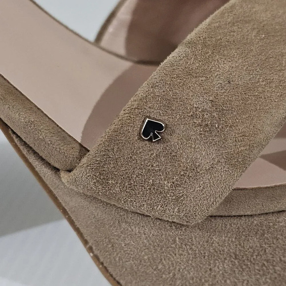 Kate Spade Delphi Platform Sandal Heel Roasted Almond Tan Suede Size 10 - Picture 4 of 13